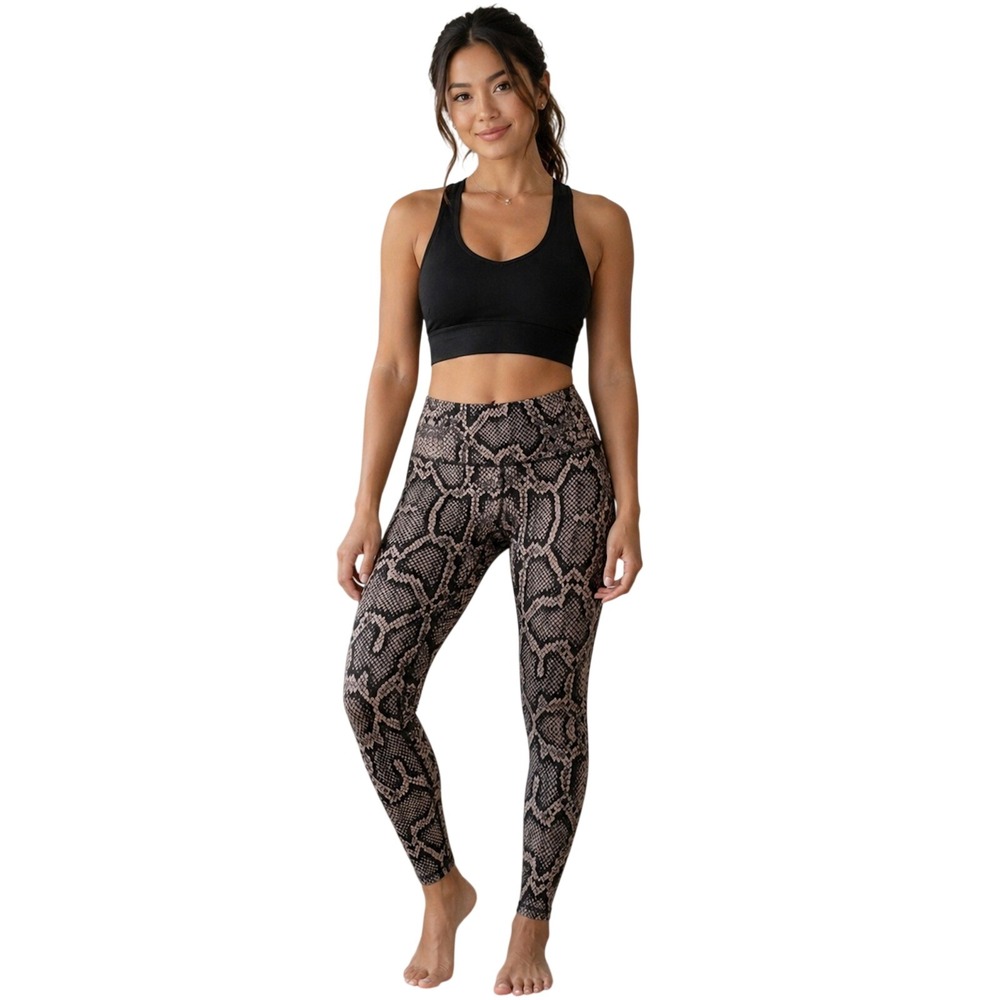 Varley High Rise Snakeskin Print Leggings Activewear XS